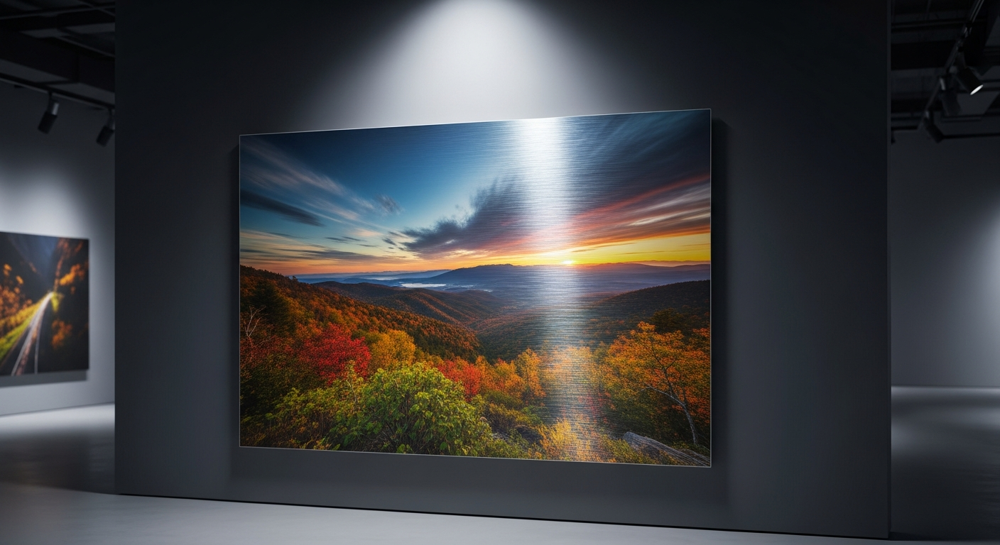 Gallery-grade metal print displayed on a wall