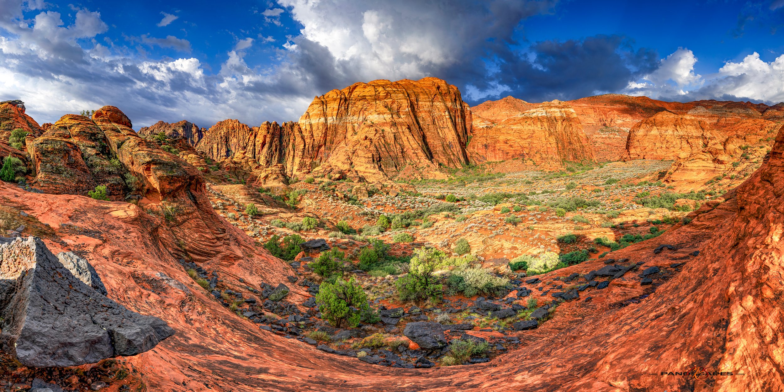 Monsoon Clouds Over Snow Canyon at Sunrise 2 by Edwin R Schottstaedt 