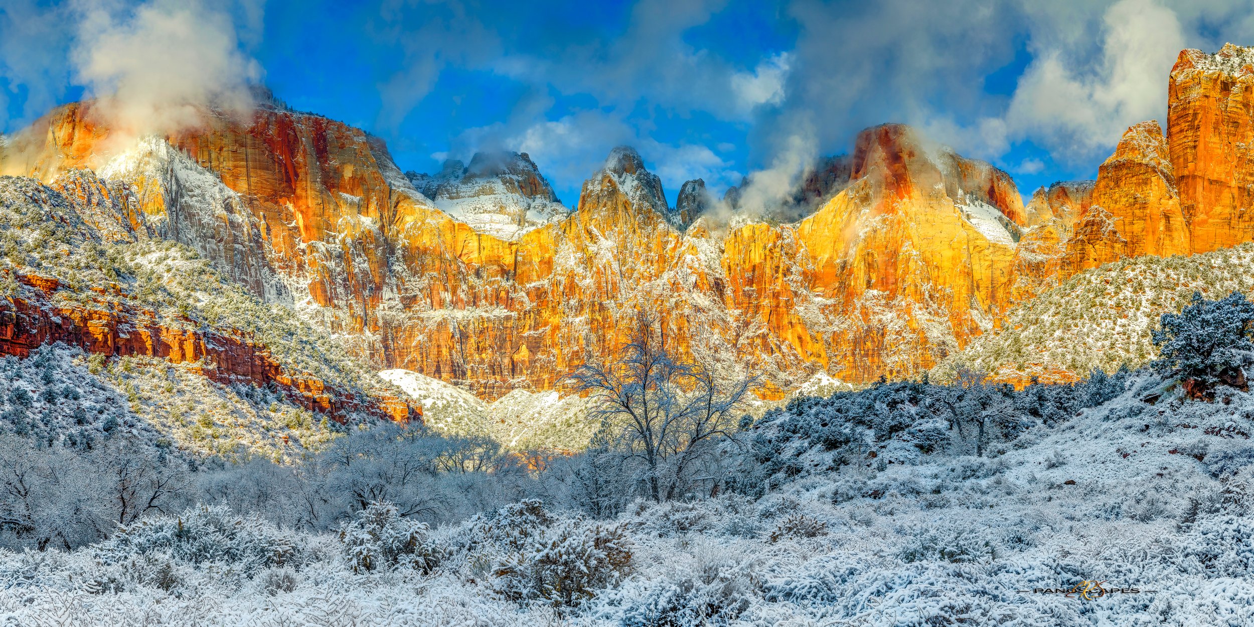 Golden Sunrise on Altar of Sacrifice, Zion by Edwin R Schottstaedt 