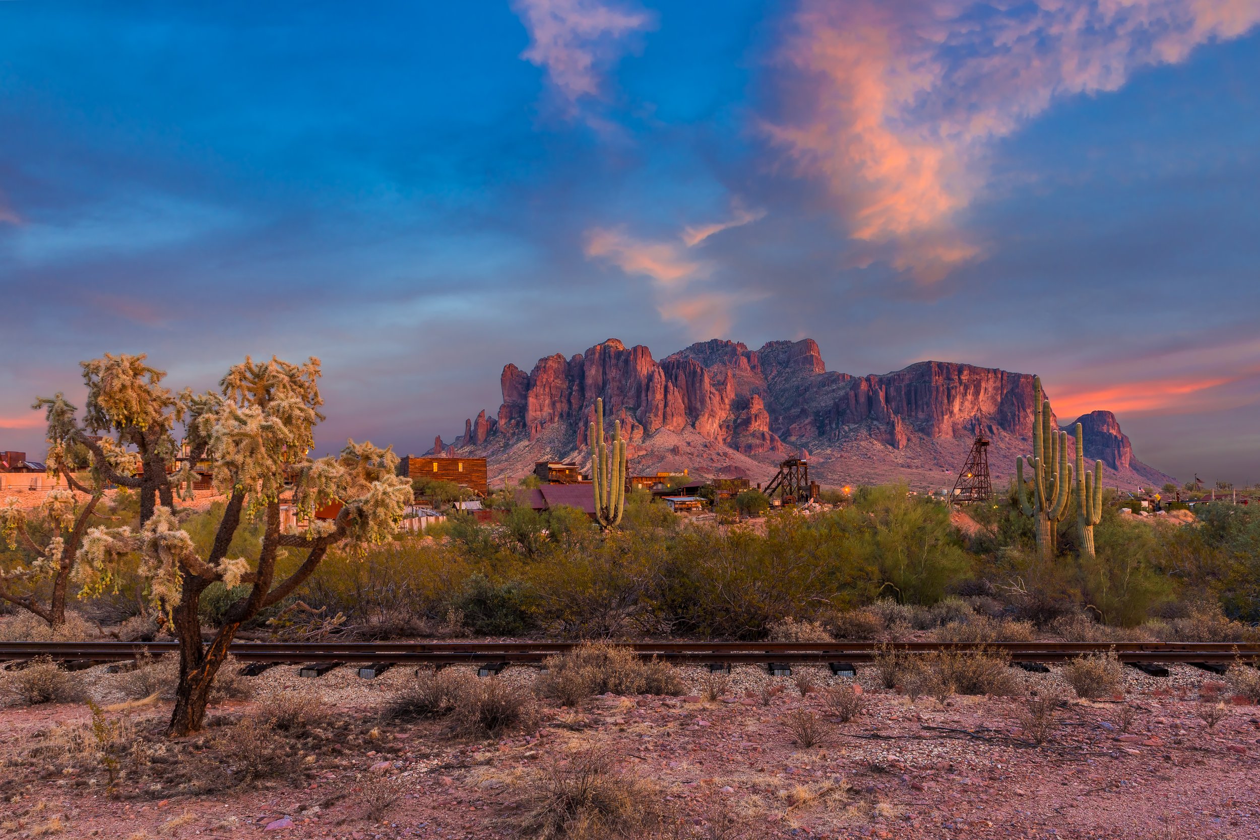 Sun Setting on the Superstitions by Clay Cammack Photography
