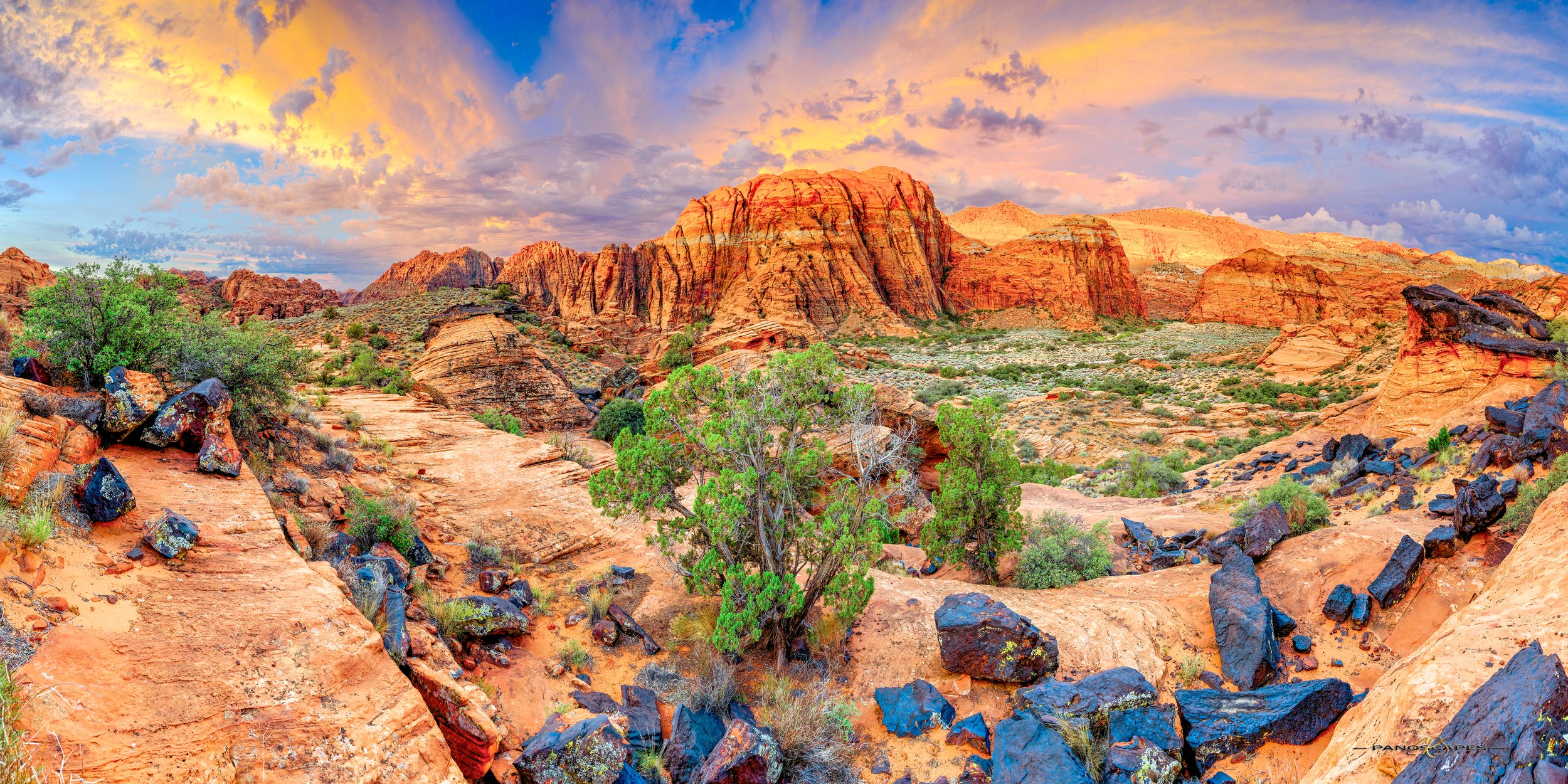 Magic Sky Sunrise Snow Canyon by Edwin R Schottstaedt 