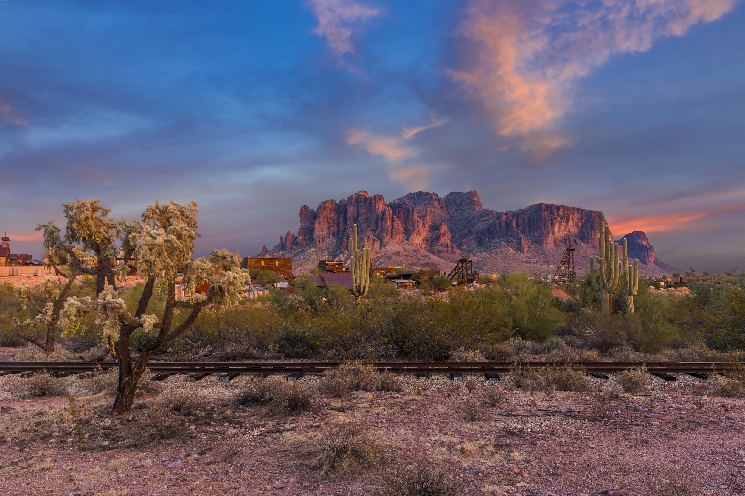 Sun Setting on the Superstitions by Clay Cammack Photography