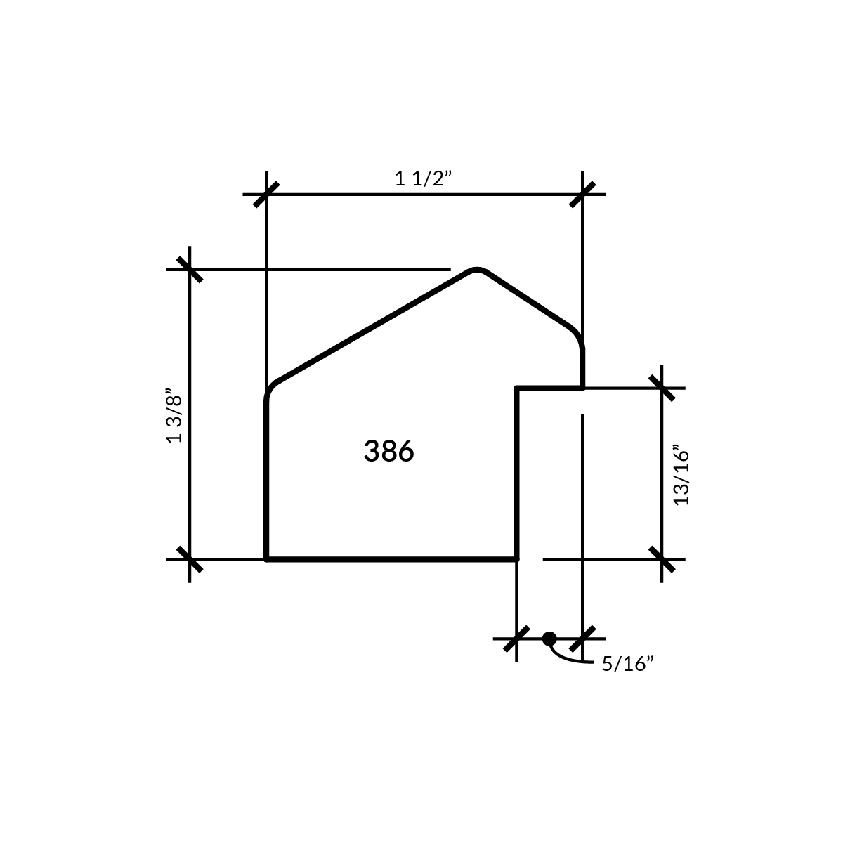 Brooklyn Black 1 1/2" 386350 frame sample