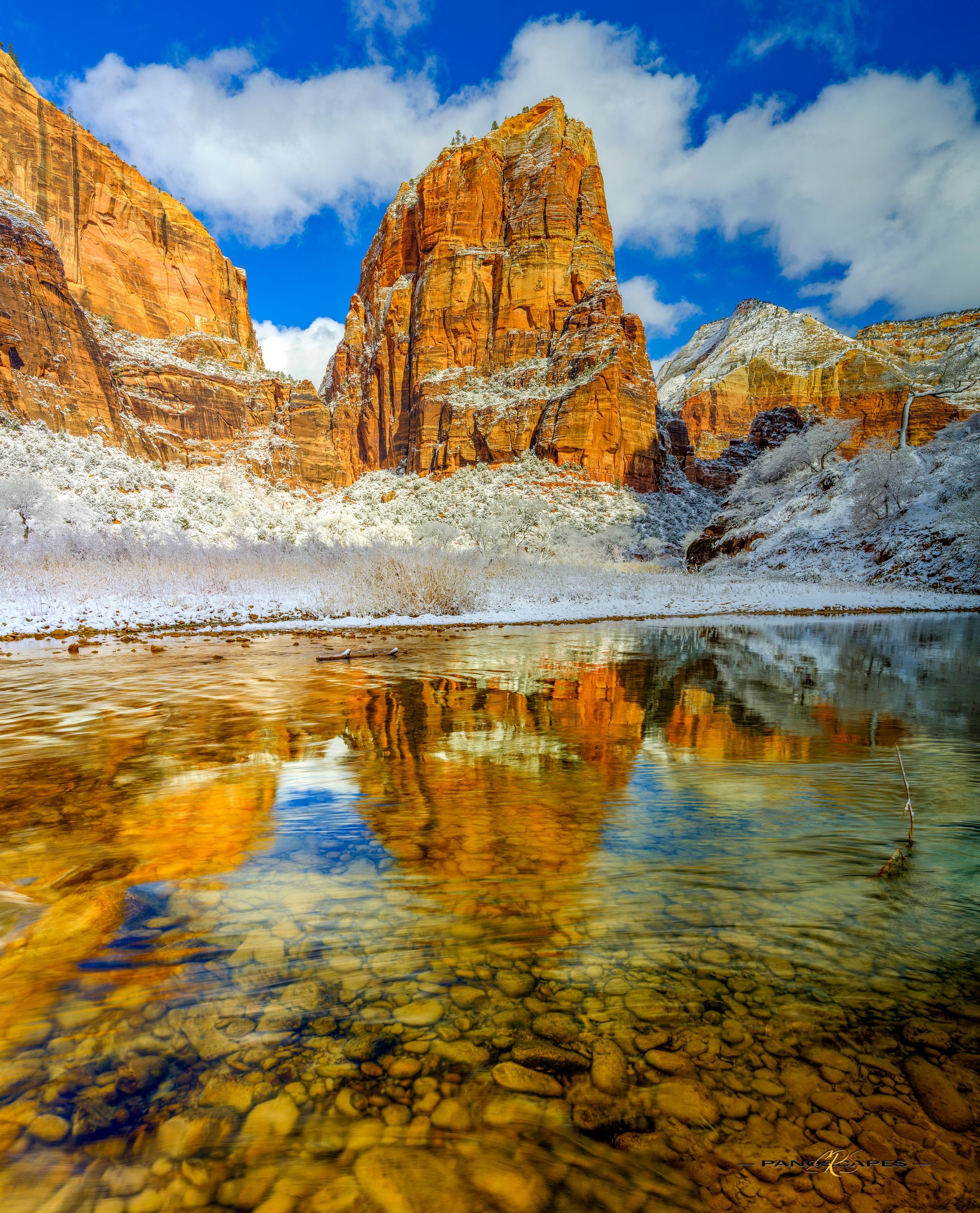 Snow on Angels Landing by Edwin R Schottstaedt 