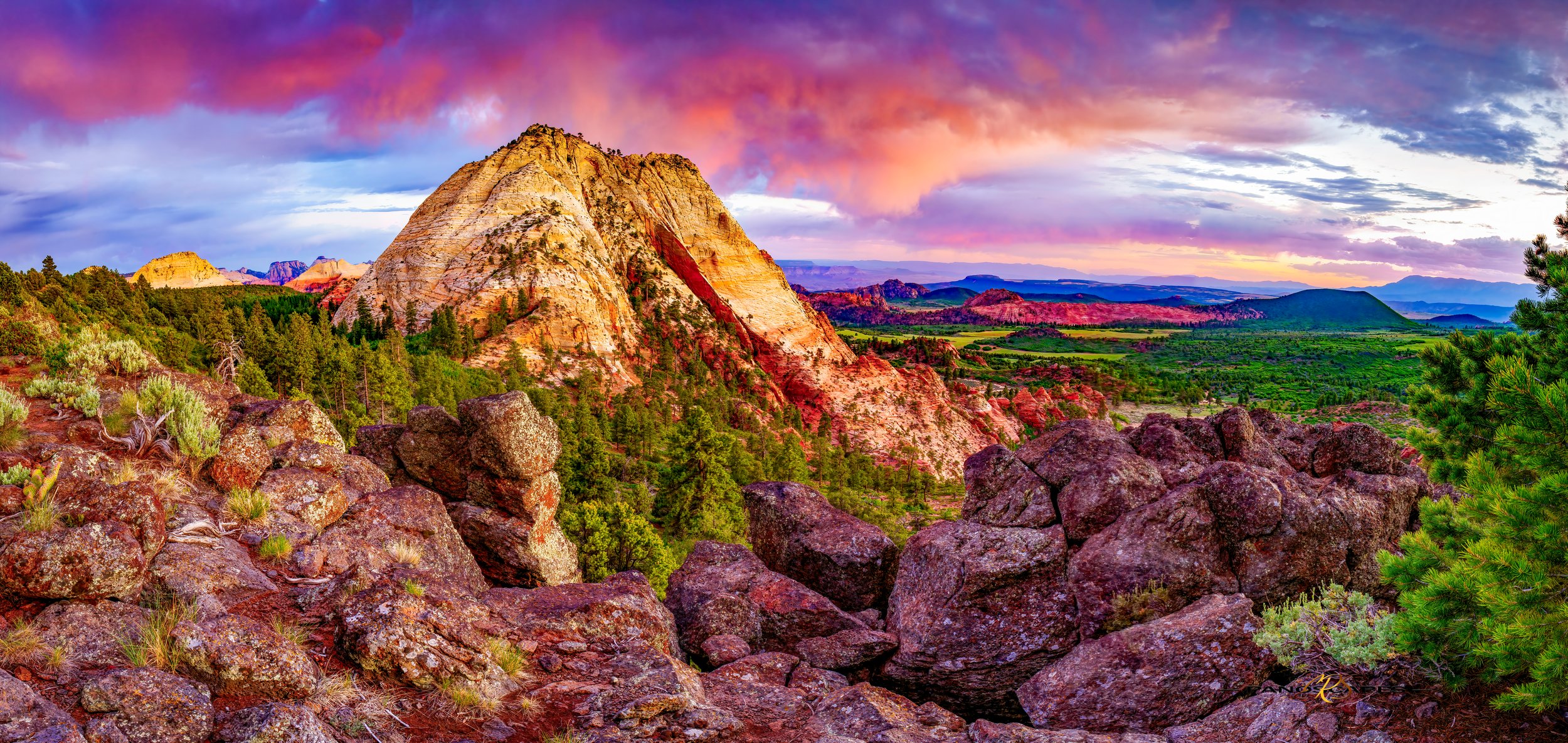 Sunset Glow on Pinevalley Peak by Edwin R Schottstaedt 